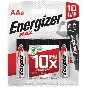 Energizer E91 Bp8 Max 1.5V Alkaline Battery - Aa, Pack Of 8