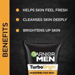Garnier Men TurboBright Face Wash, 100 Gram