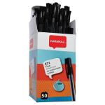 Nataraj 621 Fine Ballpoint Pens, BLACK, Pack of 50, Fine Point (0.7mm), Smooth Ink Flow, Non-slip Grip, Card Pack Stand, Perfect for School Office Business...